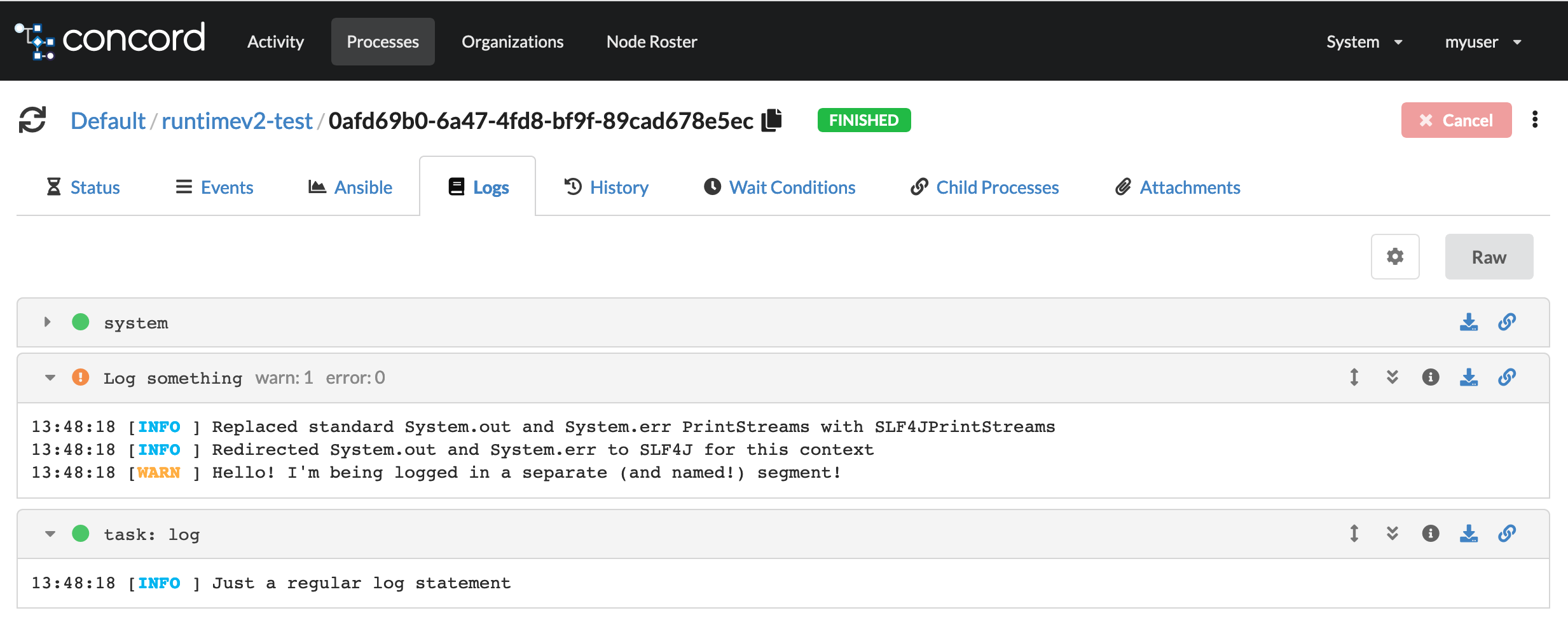 example with named log segment
